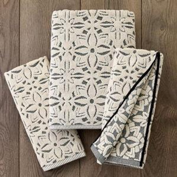 SKL Home 100% Cotton Premium 2-Piece Reversible Hand Towel Set - Lisbon