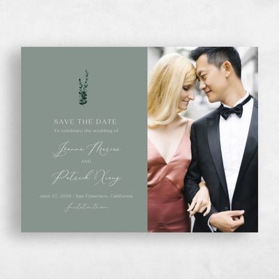 Sage, Green Wedding Save the Date - Stanley Photo