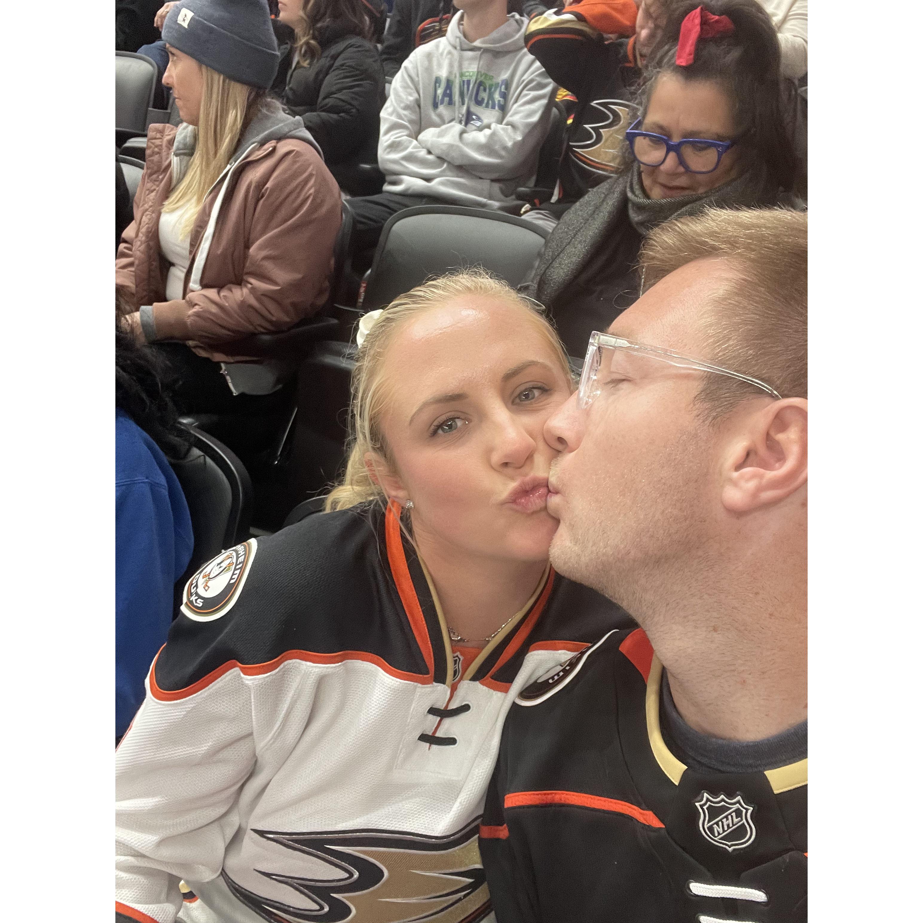 We are both big sports fans! We absolutely love attending sporting events and cheering on our favorite teams at home and abroad! Go Ducks! Go Dodgers! Go Chargers!