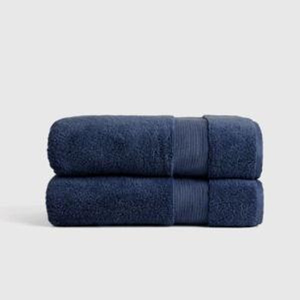 Turkish Classic Bath Sheet (Set of 2- Navy)