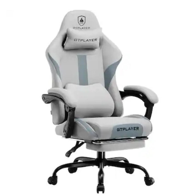 GTPlayer - Gaming Chair Breathable Fabric Ergonomic Computer Desk Chair - Gray