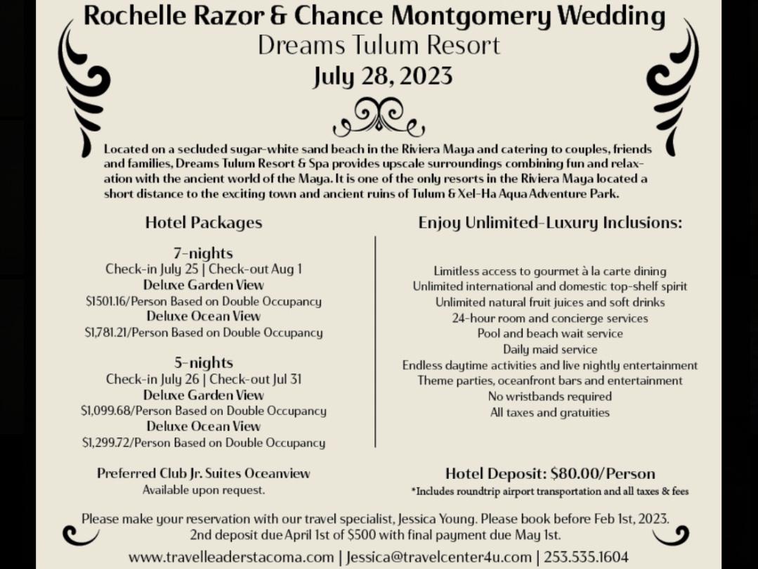 The Wedding Website of Rochelle Razor and Chance Montgomery