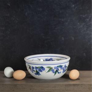 10 Inch Mixing Bowl - Blueberry Brushwork