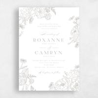 Grey Wedding Invitation - Astrid Portrait Letterpress