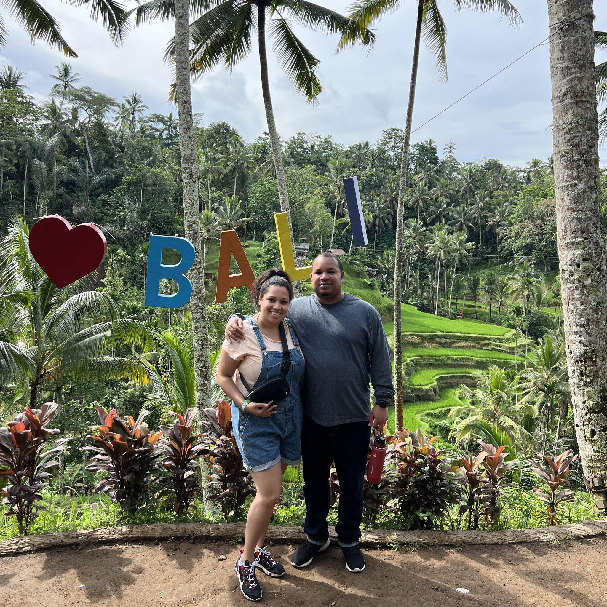 At a rice plantation in Bali