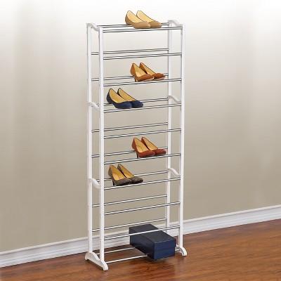 Lynk 30 Pair Shoe Rack - 10 Tier - Shoe Shelf Organizer - White
