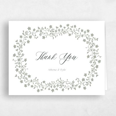Pale Sage, Green Wedding Thank You - Ysabeau Landscape