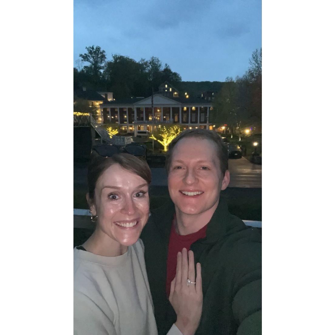 Sean proposed at 5:45 AM :)