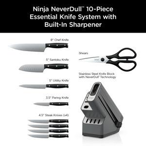 Ninja Foodi NeverDull 10-Piece Stainless Steel Essential Knife System with Sharpener, K12010 Black/Gray - Walmart.com