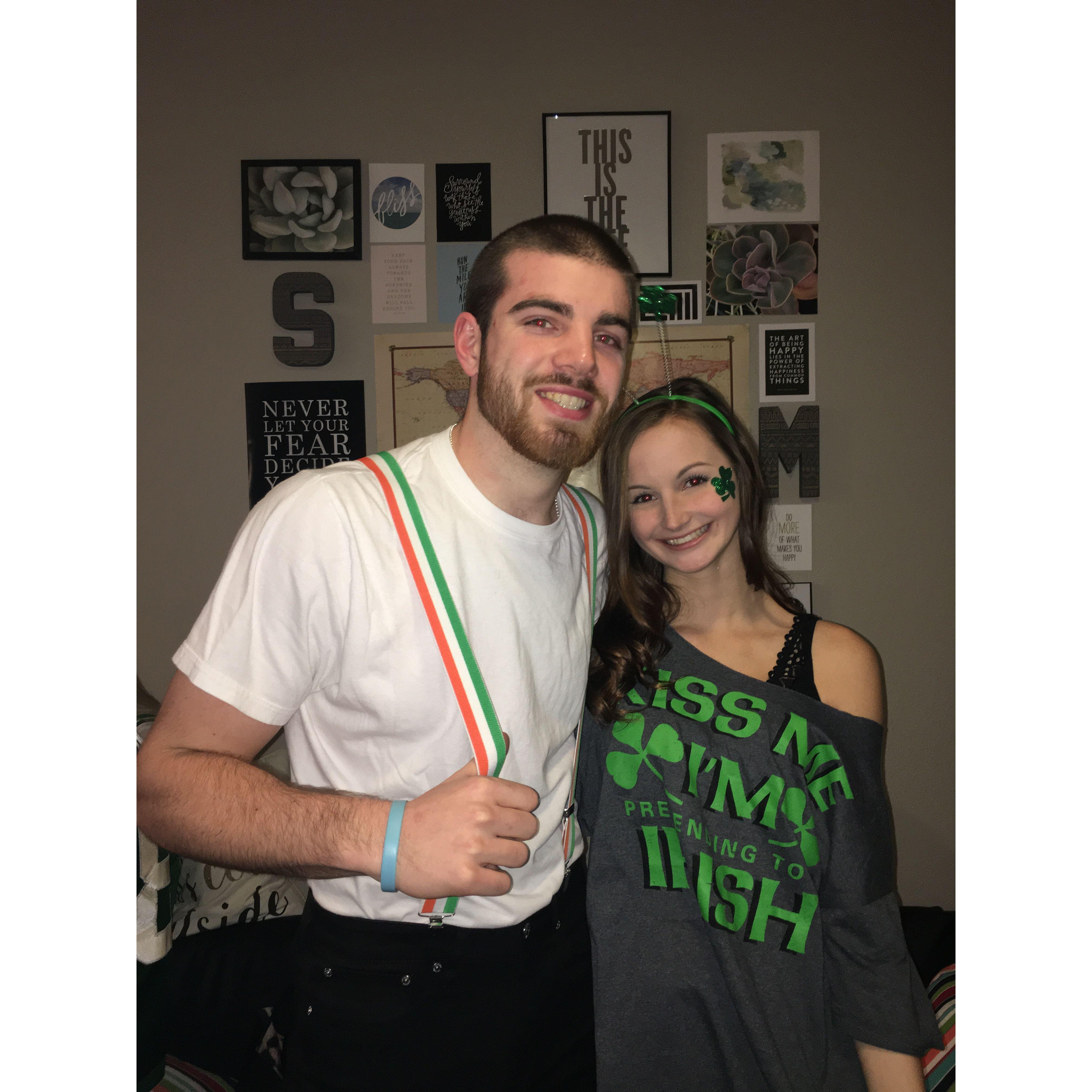 Dressing up for a sorority St. Patricks Day party