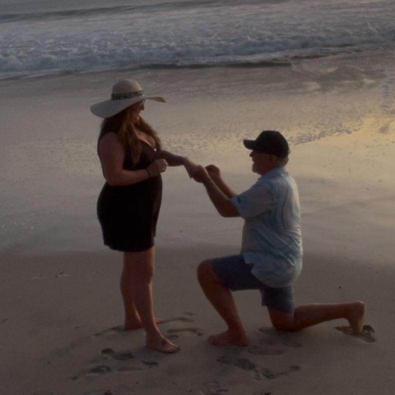He proposed on the beach at sunset in Mexico 12/25/24!