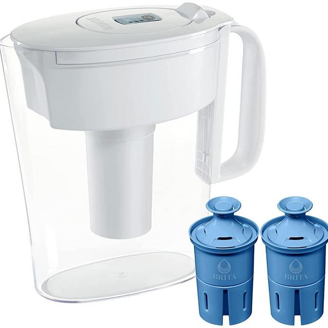 Brita Small 6 Cup Pitcher with Elite Filter, Metro, White and Elite Water Filter, 1 Count
