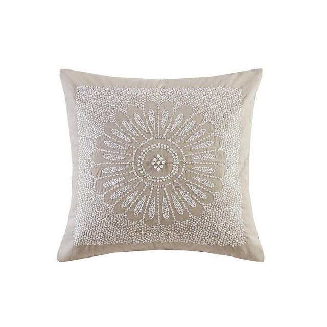 20"x 20" Oversize Sofia Cotton Square Throw Pillow Taupe - Ink+Ivy