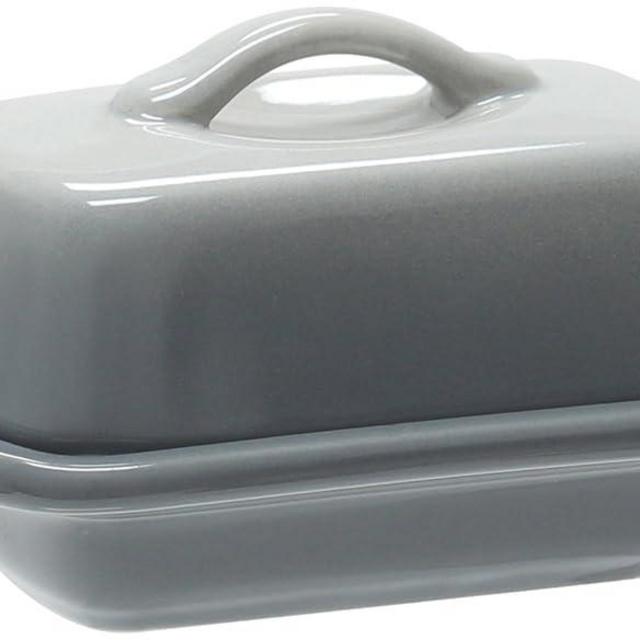 Chantal Covered Dish, Mini Butter, Fade Grey