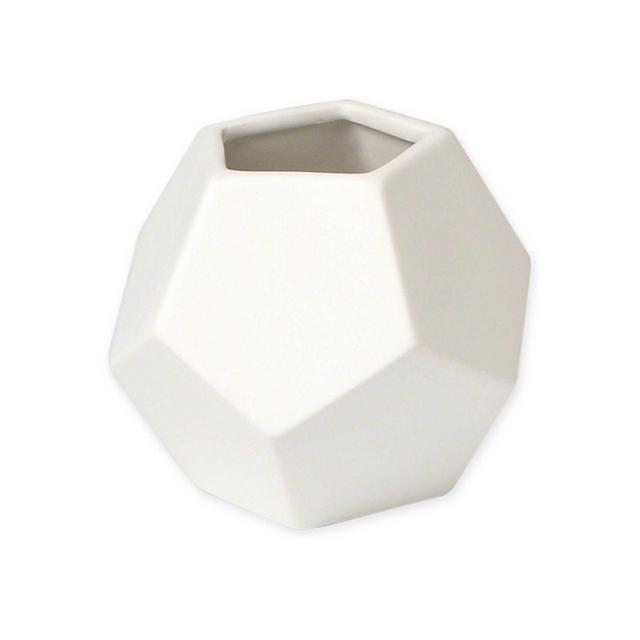 Global Views Faceted Medium Vase in Matte White