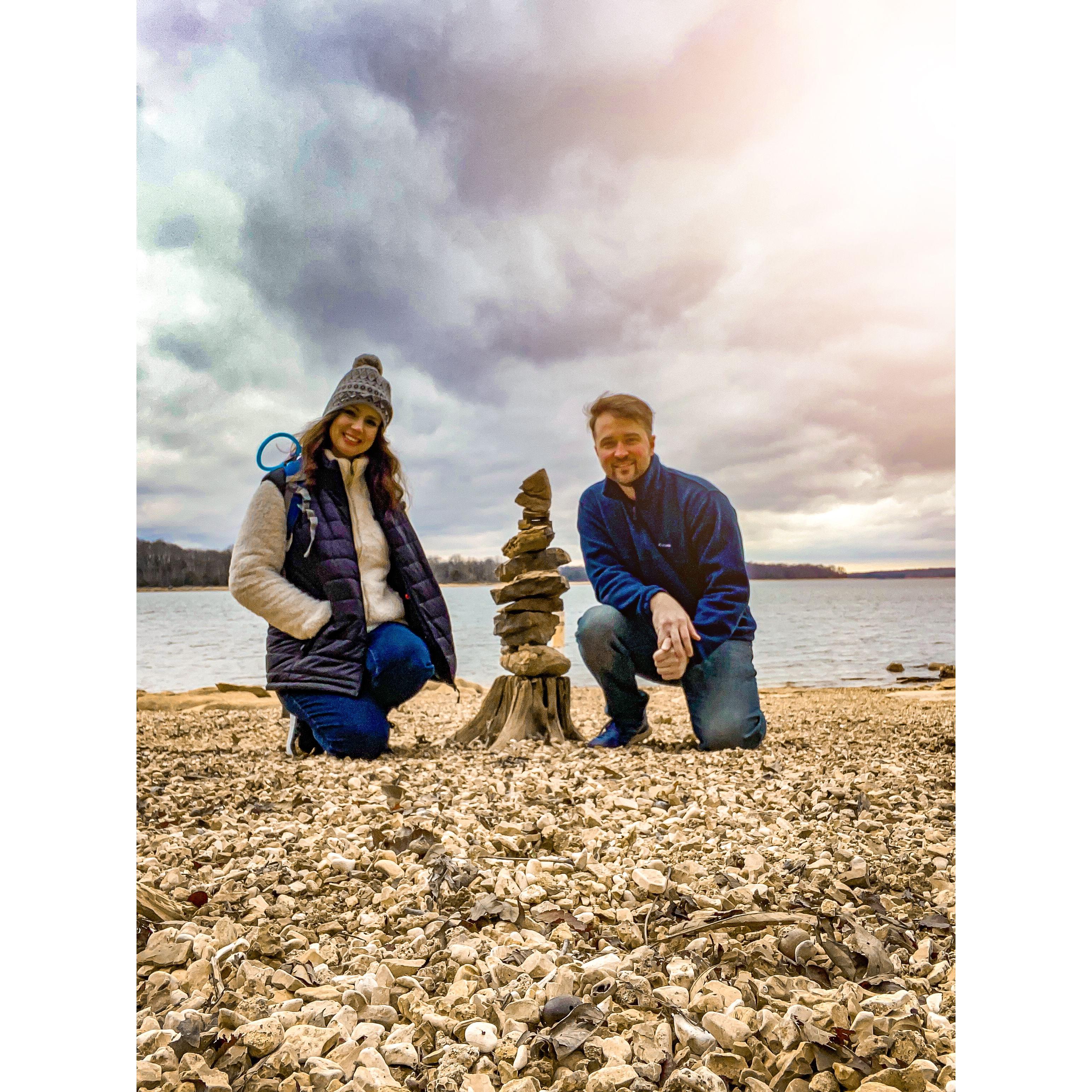 Some fun marker stones we found by the lake!