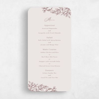 Brown Rounded Wedding Menu - Vinehall