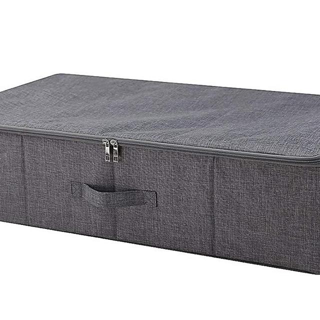 iwill CREATE PRO Underbed Bedding Set Garment Duvet Blanket Shoes Storage Cube Box with Zip Lid,Black Gray