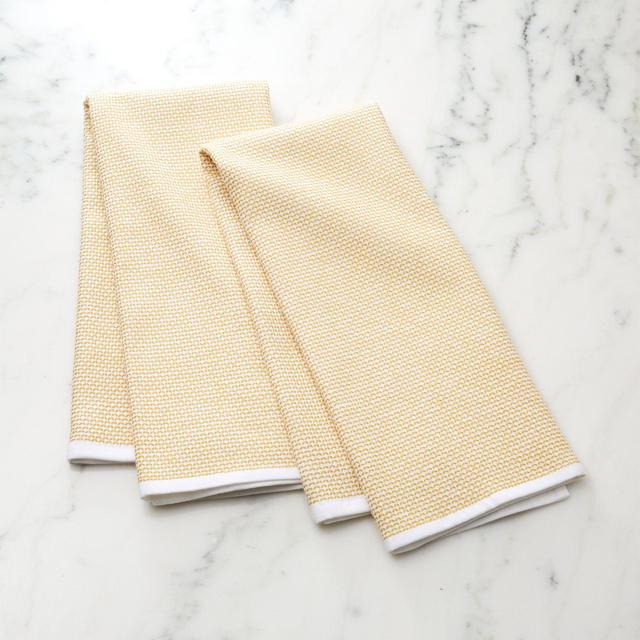 Textured Terry Soft Yellow Dish Towels, Set of 2
