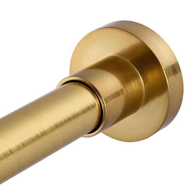 BRIOFOX Shower Curtain Rod Adjustable 61-75 Inch, Spring Tension Shower Rod No Drilling Non Slip, Gold
