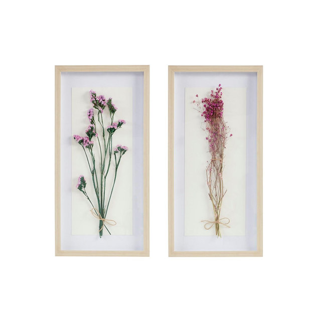 Madison Park Avant Garden 2 Piece Floral Natural Shadowbox Set, 12" x 24"