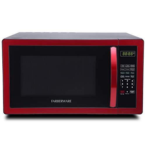 Farberware Classic FMO11AHTBKN 1.1 Cubic Foot 1000-Watt Microwave Oven, Metallic Red