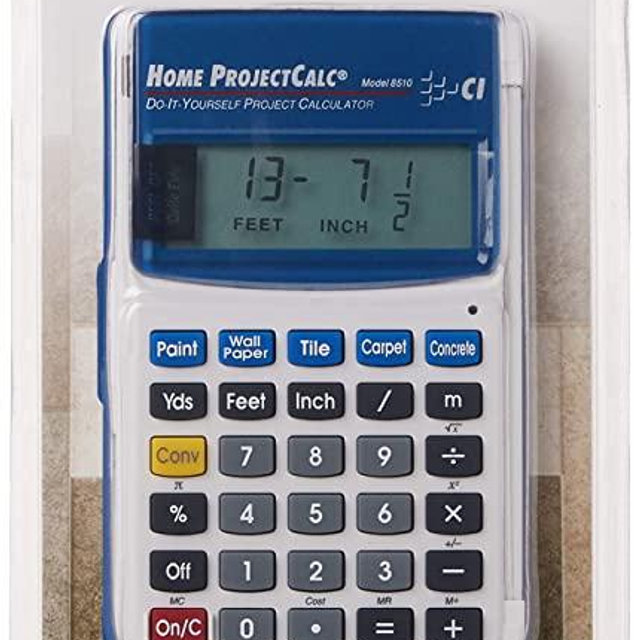 Calculated Industries 8510 Home ProjectCalc Do-It-Yourselfers Feet-Inch-Fraction Project Calculator | Dedicated Keys for Estimating Material Quantities and Costs for Home Handymen and DIYs, White