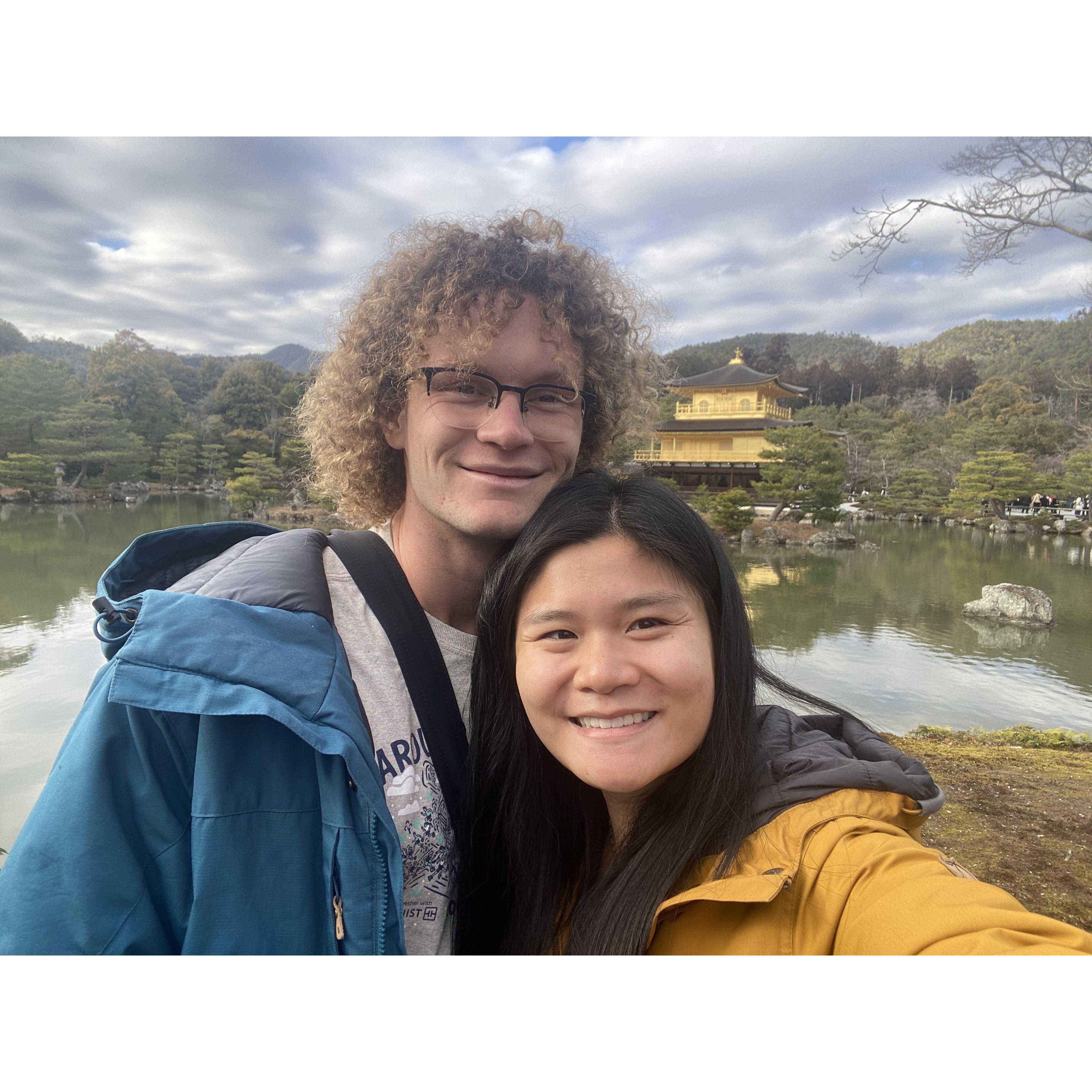 Taken in Japan! We didn't know where we would live next but we travelled the world our last year in medical school. On return we learned we matched to residency together!