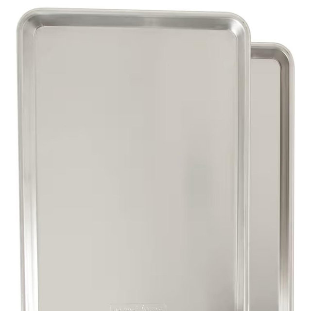 Nordic Ware Naturals Half Sheet - USA Made Aluminum Commercial Quality Sheet Pan for Baking or Roasting, Encapsulated Galvanized Steel Rim Prevents Warping, 2-Pack