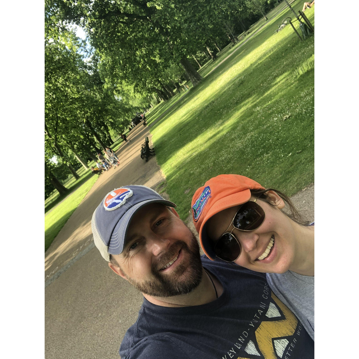 We look like we're enjoying Kensington Gardens...but really we're just happy to have evaded the Lebanese Embassy Security.