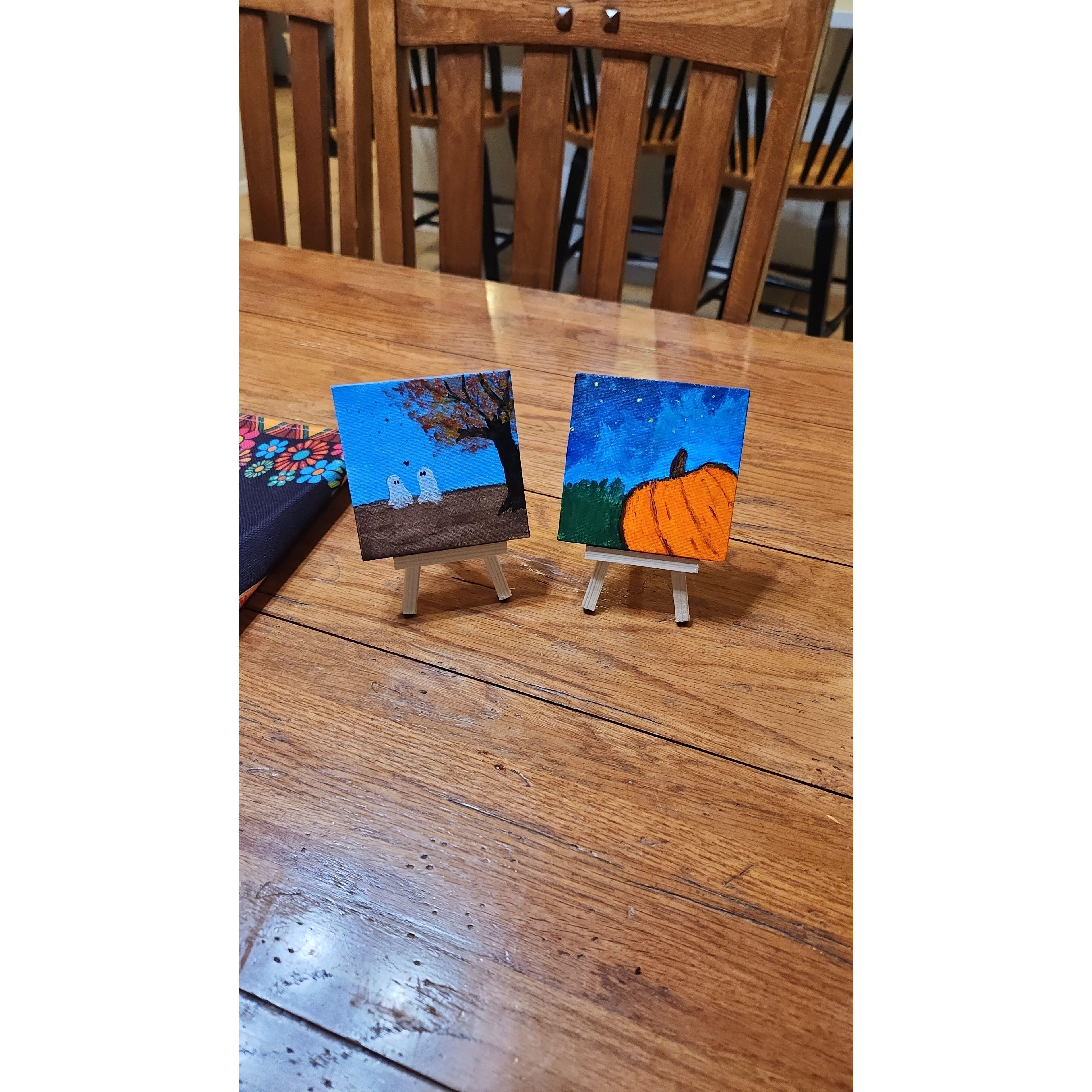 One of our favorite date nights. We made mini paintings.