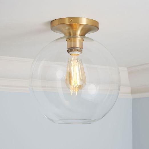 Sculptural Glass Globe Flushmount - Medium (Clear)