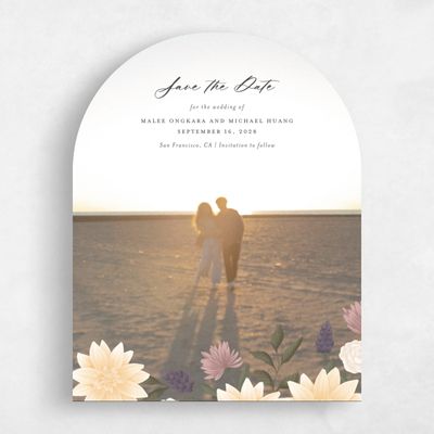 Black Arch Wedding Save the Date - Simeri Photo