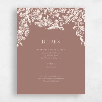Brown Floral Wedding Enclosure - Treviso