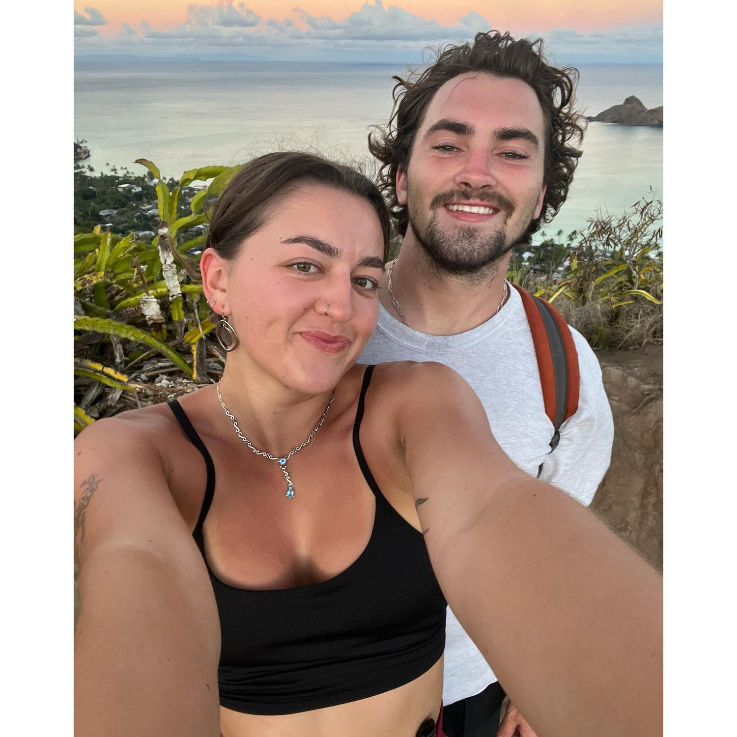 This was taken right before Sterling proposed at the top of the mountain in Oahu, Hawaii!