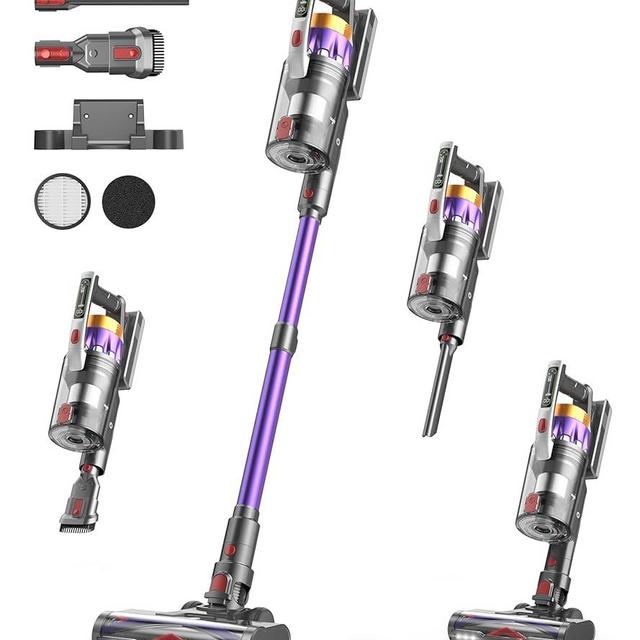 NADALY Cordless Vacuum Cleaner, 600W 50KPA 70Mins Vacuum Cleaners for Home, Powerful Suction Cordless Stick Vacuum with Self-Standing, Anti-Tangle, Wireless Vacuum for Home/Pet Hair/Carpets/Floors