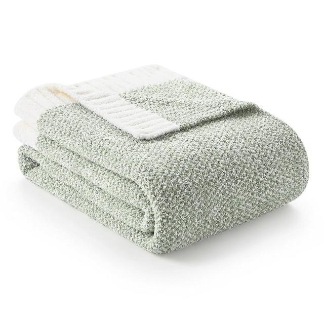 Snuggle Sac Sage Green Throw Blanket 50"x70", Super Soft Warm Microfiber Blankets Cozy Knit Fuzzy Lightweight Oversized Throws for Couch, Sofa, Bed, Camping, Picnic (Sage Green, 50x70 inches
