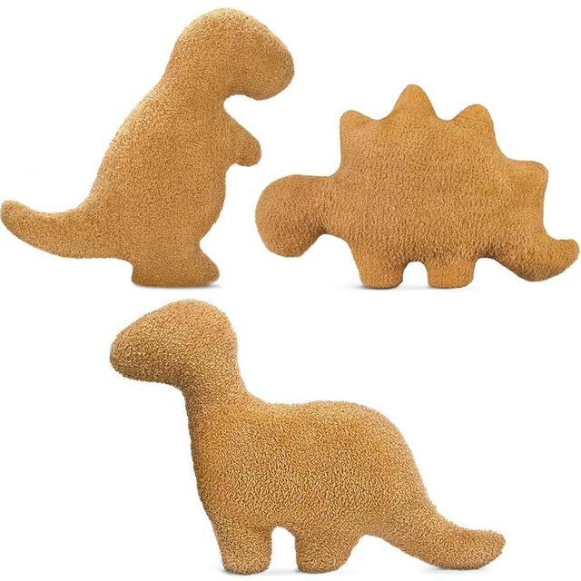 Aiideals Dino Nugget Pillow for Birthday Gifts, Chicken Dinosaur Nuggets Pillow Funny Gifts for Teens Boys and Girls, Fun Pillows Cute Dinosaur Gifts for Kids and Adults - (Small, 3Pcs)
