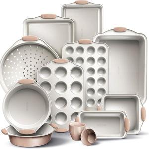 Country Kitchen Nonstick Stackable Bakeware Set - Durable, Easy Release Baking Set- 22 Pc. Includes Silicone Muffin Cups