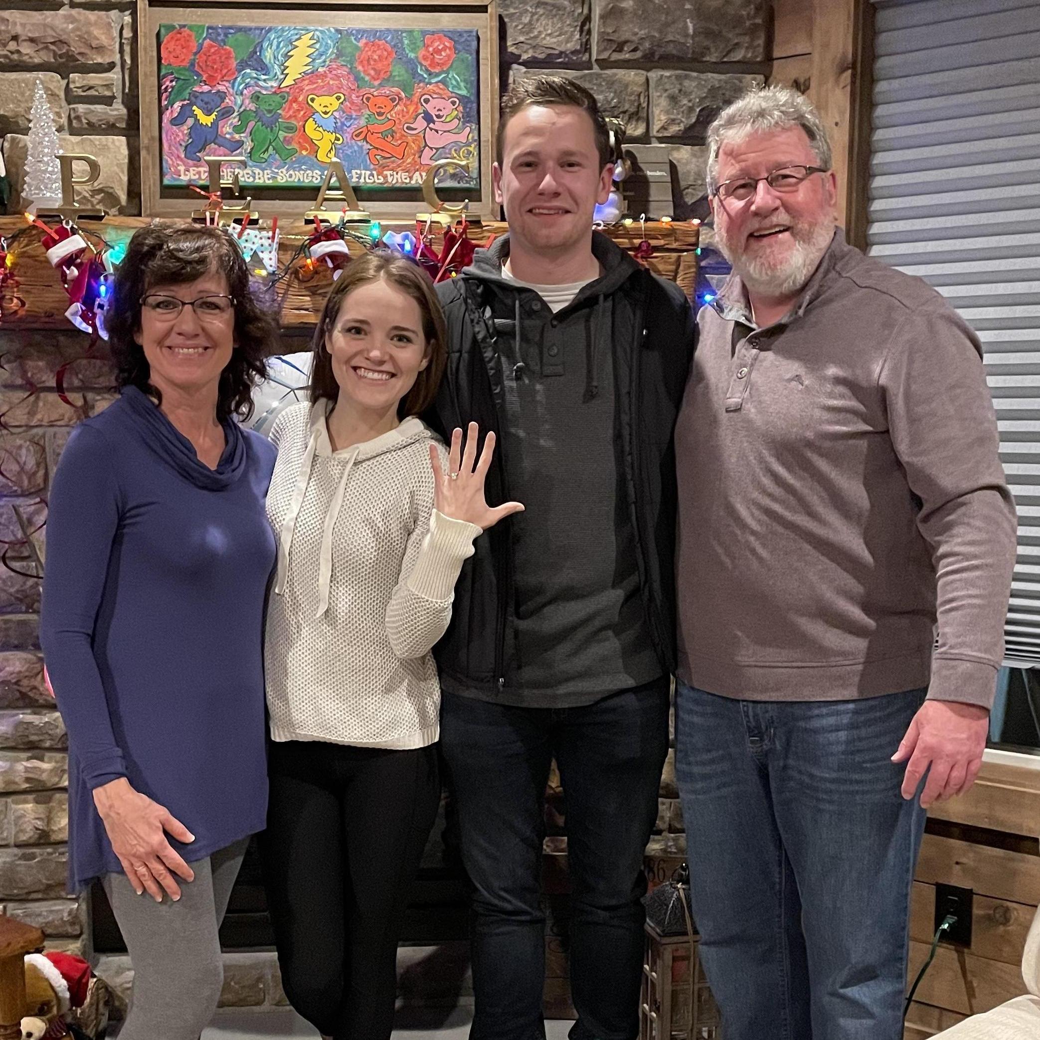 Following proposal Tim surprised me with having both our families together for celebratory drinks!
