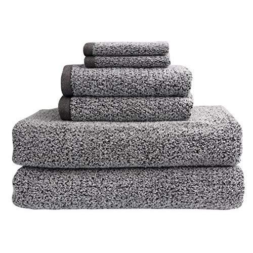 Everplush Diamond Jacquard Bath Sheet Towel Set, 6 Piece, Grey, 6 Piece