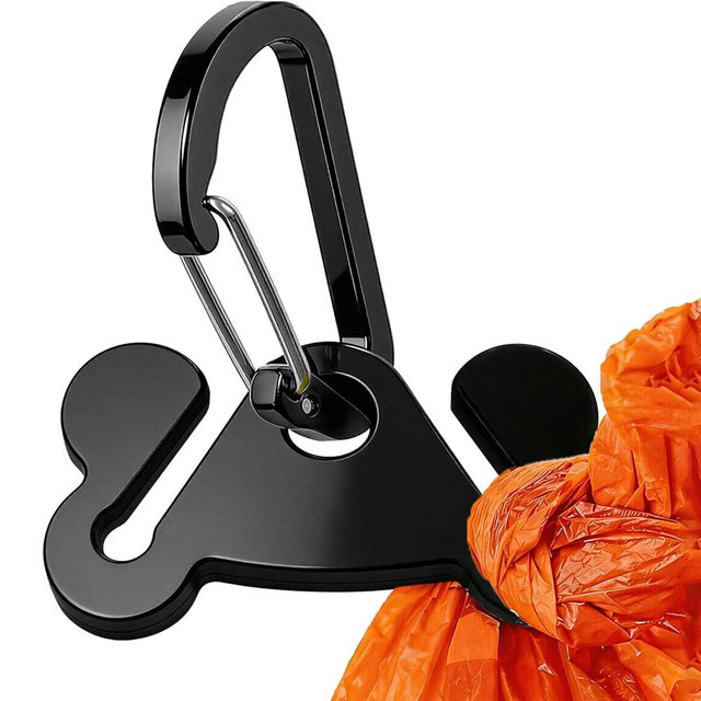 Dog Poop Bag Holder Dogs Waste Bag Carrier Pet Poop Bags Holders for Doggie Waste Bags Dispensers, Clip Carrier for Leash Small Doggy Puppy Hand Free Walking Accessory Attachment, Black