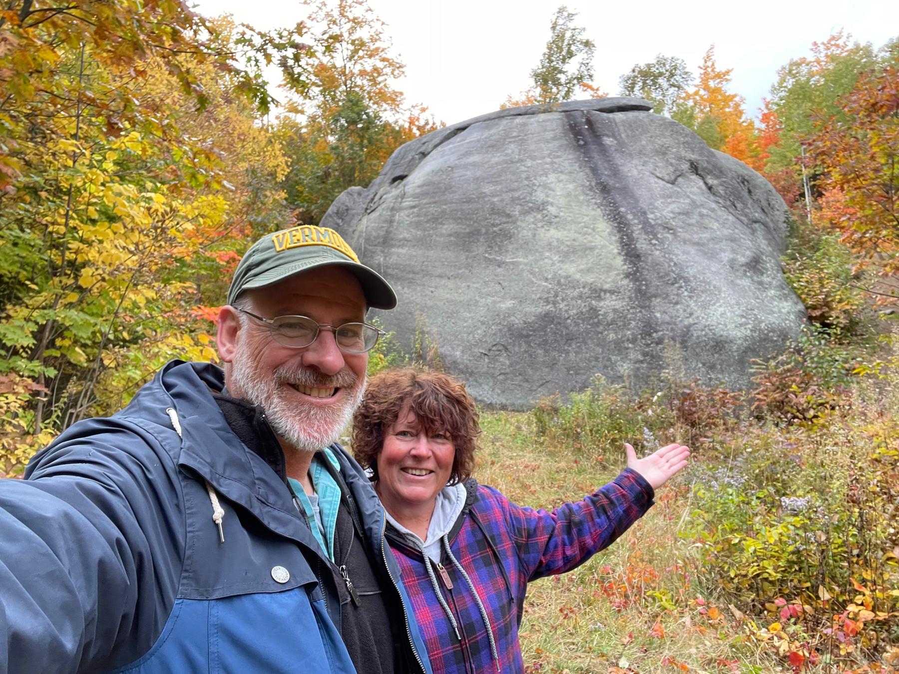 Big rocks are special to Tom. Here is Dagget Rock located in Phillips Maine. Did I say rock(?!) I mean, one of the largest glacier erratics in New England (8000 tons, 80’ long, 30’wide and 25’ high)!!