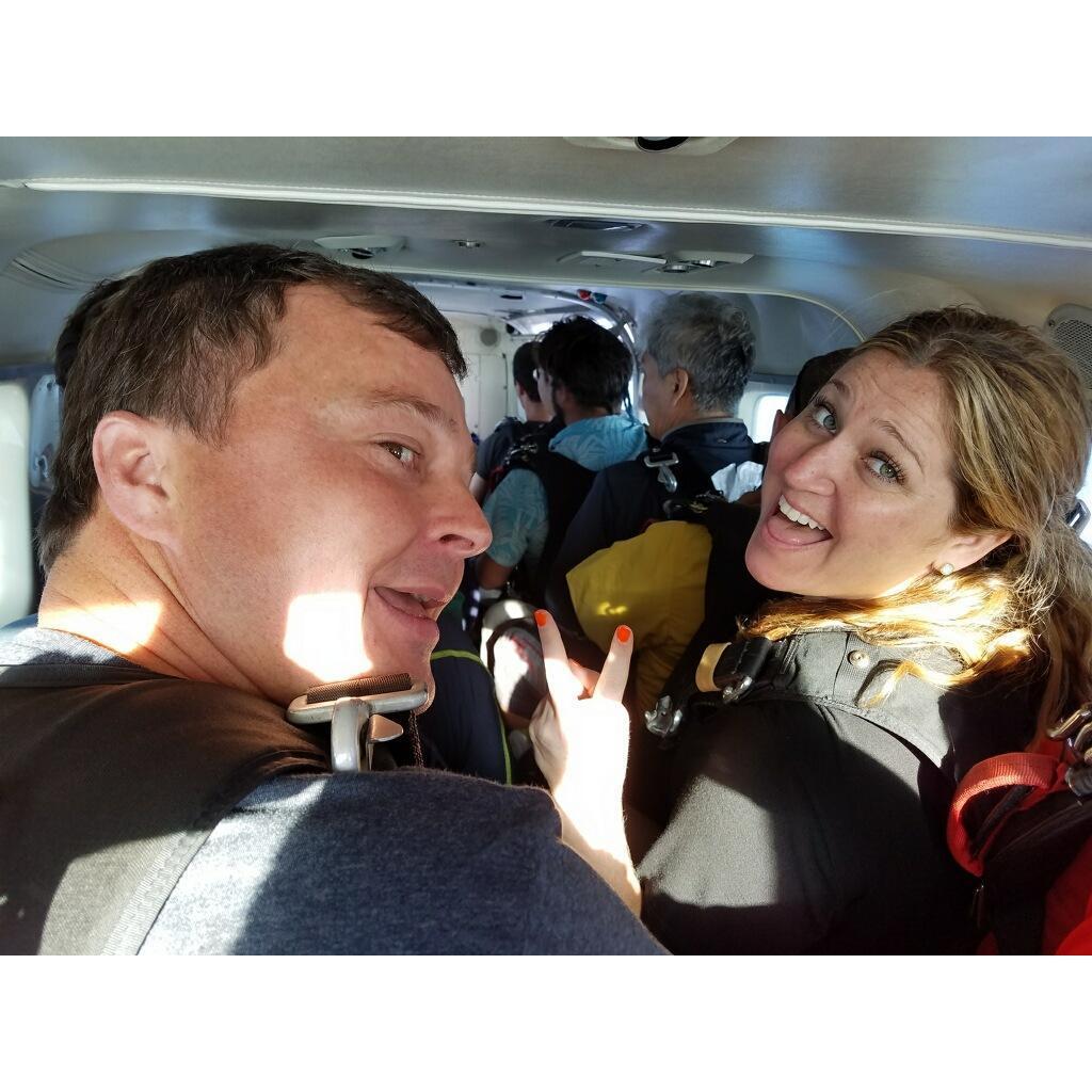 About to jump out of a plane over the North Shore, Hawaii for Eloy's birthday