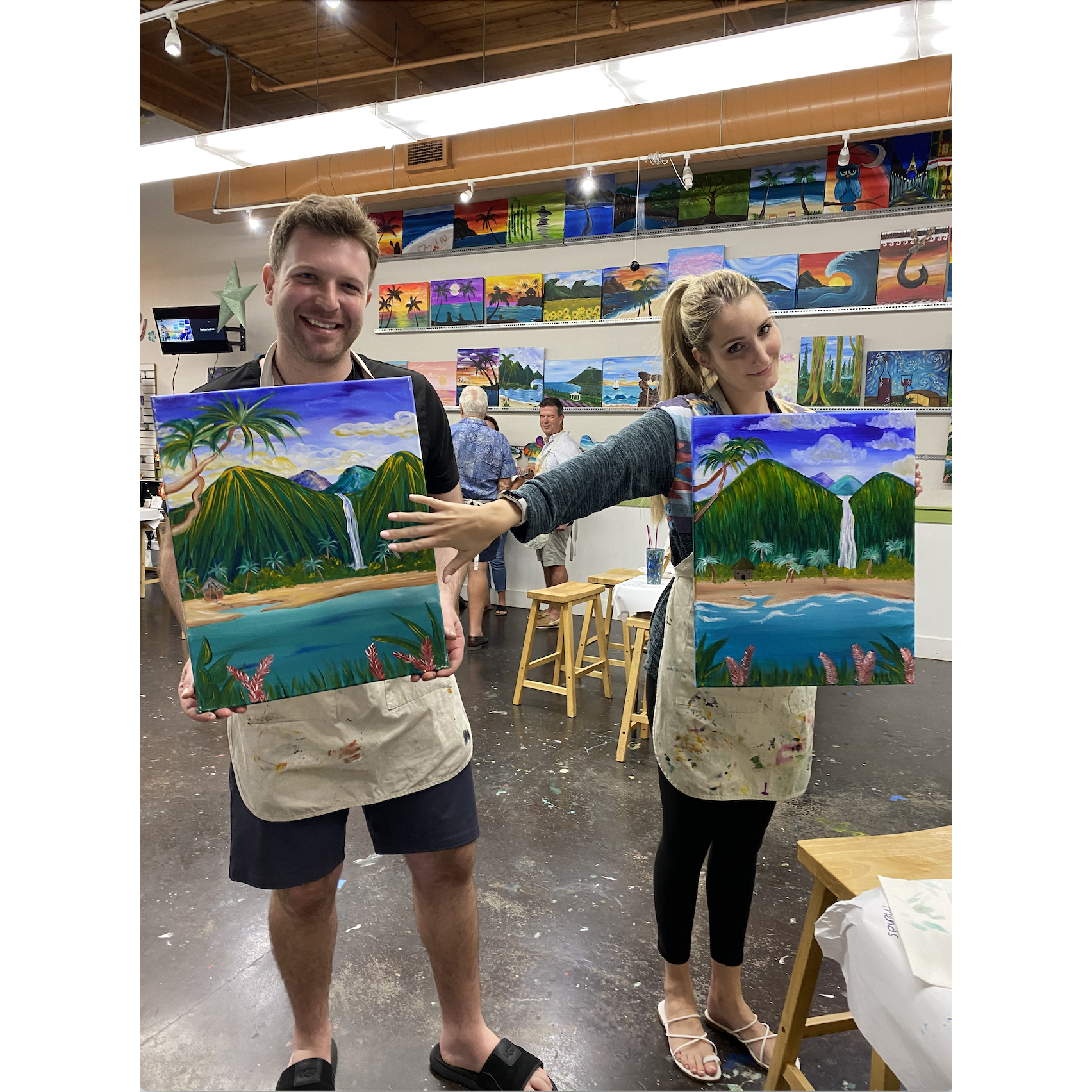 Painting in Maui 2021 - Kev stole the "inspo pic" as if it was his. It was not. Kell was not happy.