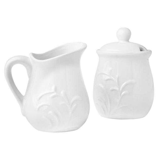 Corelle®Sugar & Creamer Set Coordinates w/ Corelle® Embossed Cherish