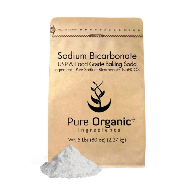 Sodium Bicarbonate by Pure Organic Ingredients (5 lb.), Baking Soda, Highest Purity, Food & USP Grade