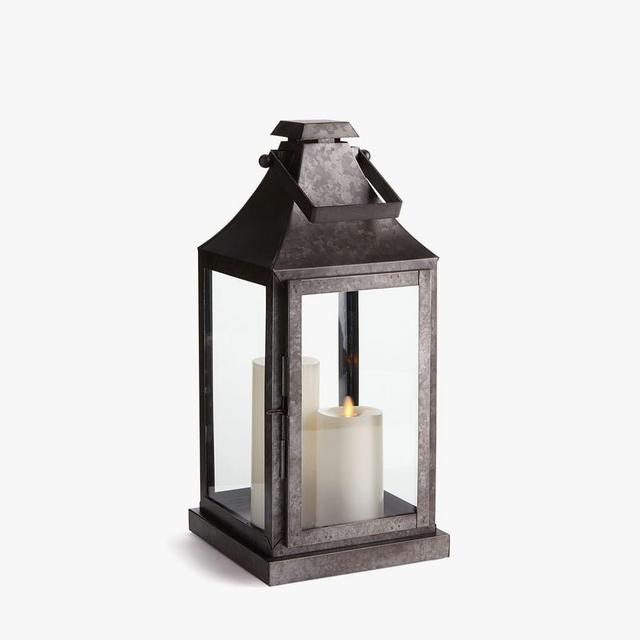 Gale Metal Outdoor Lantern, Black, 26"H