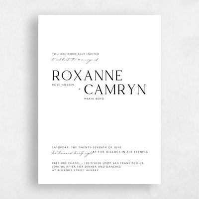 White Wedding Invitation - Altair Portrait