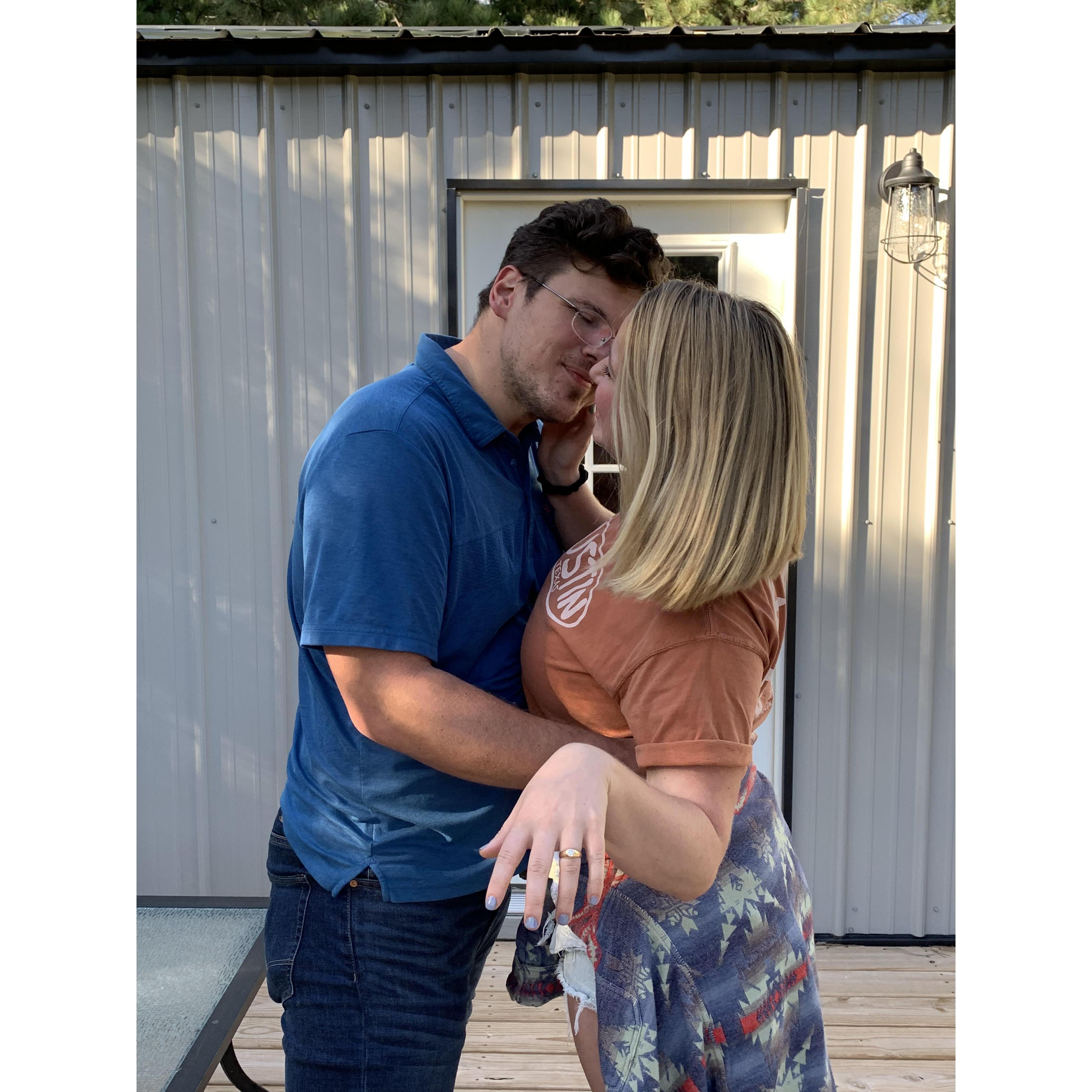 We asked my brother to take a few pictures of us after Nick proposed. We were hiking and didn't look our best but its the memories that matter right?